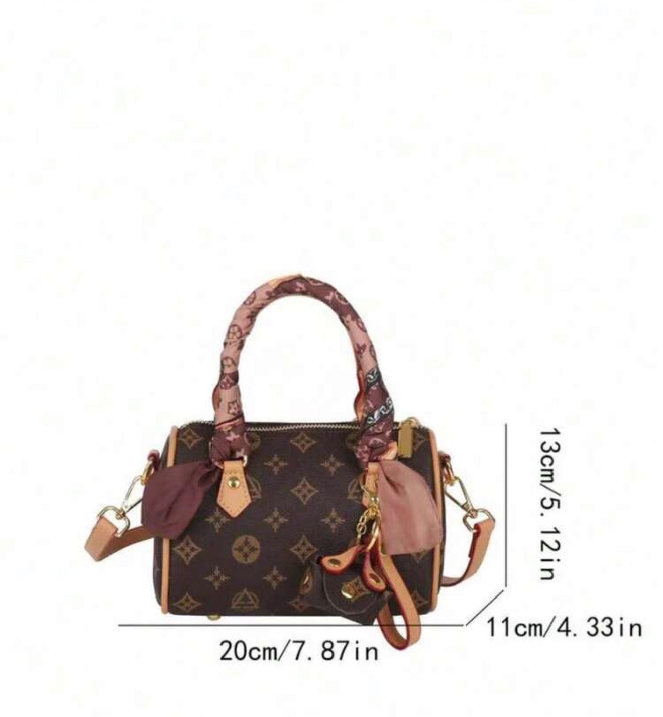 Leather Versatile Women
Handbag (Scarf Color & Style Sent Randomly)