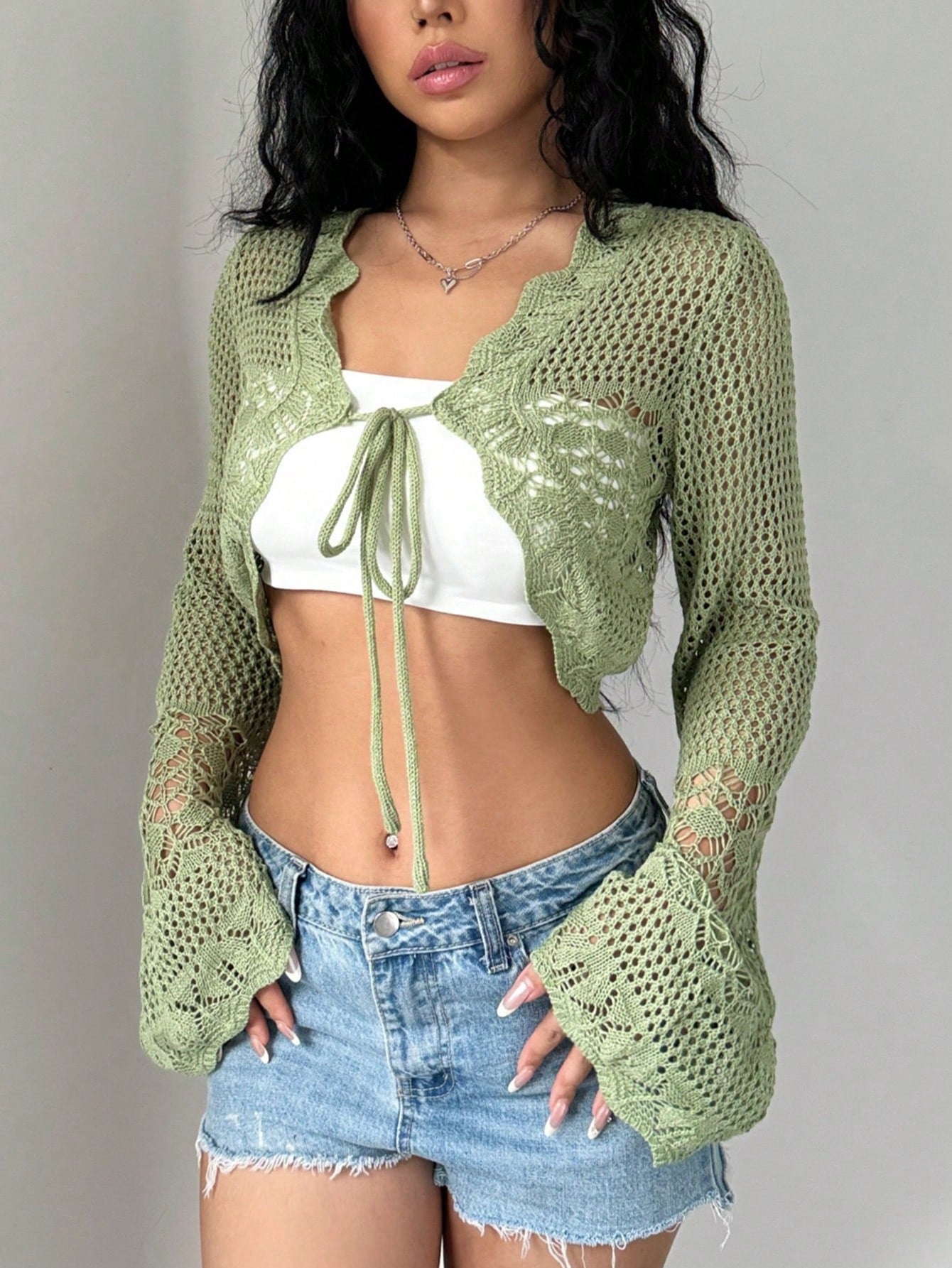 Summer Casual Knitted Cropped Cardigan