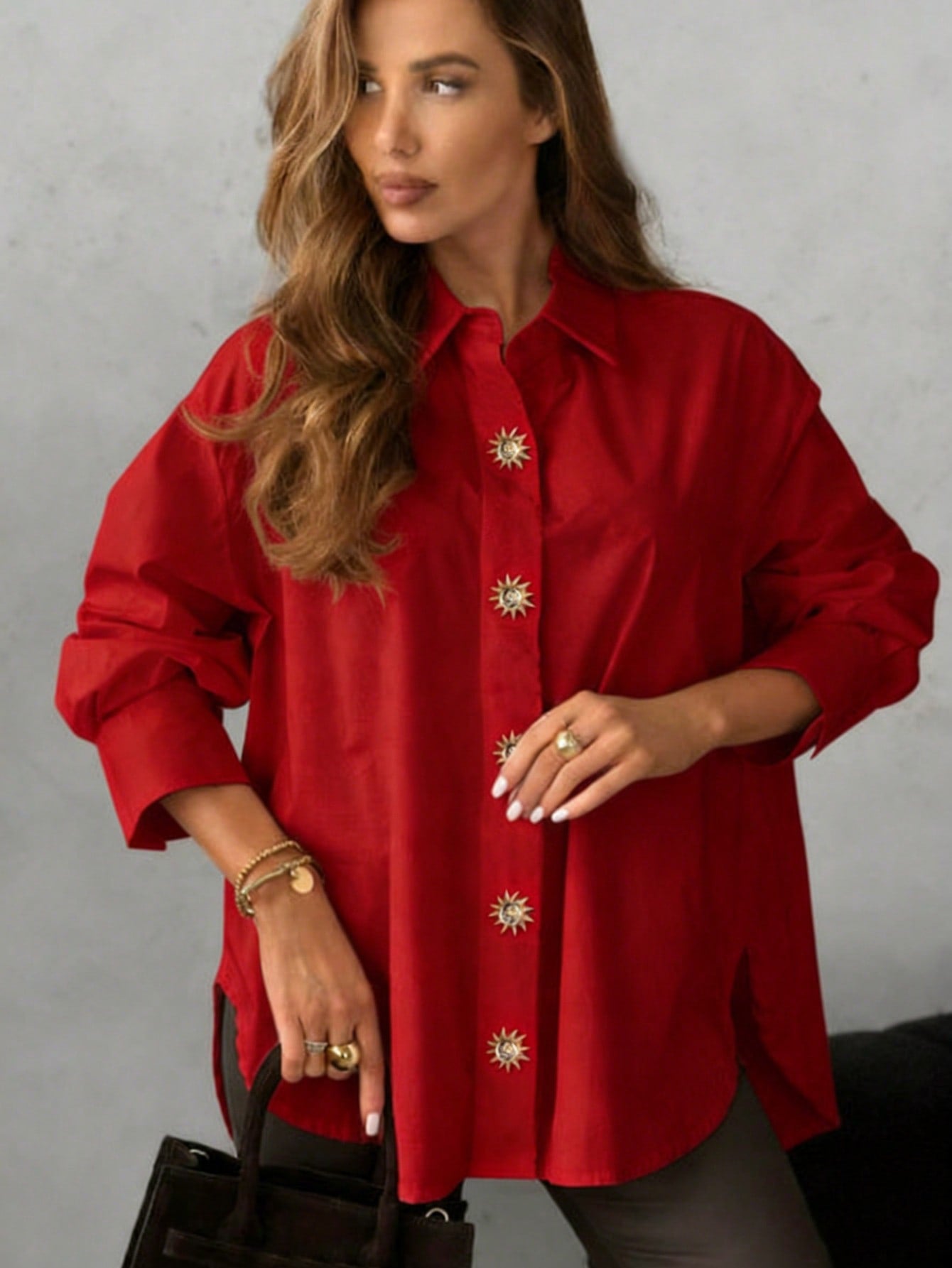 Sunflower Metal Buckle
Decor Shirt