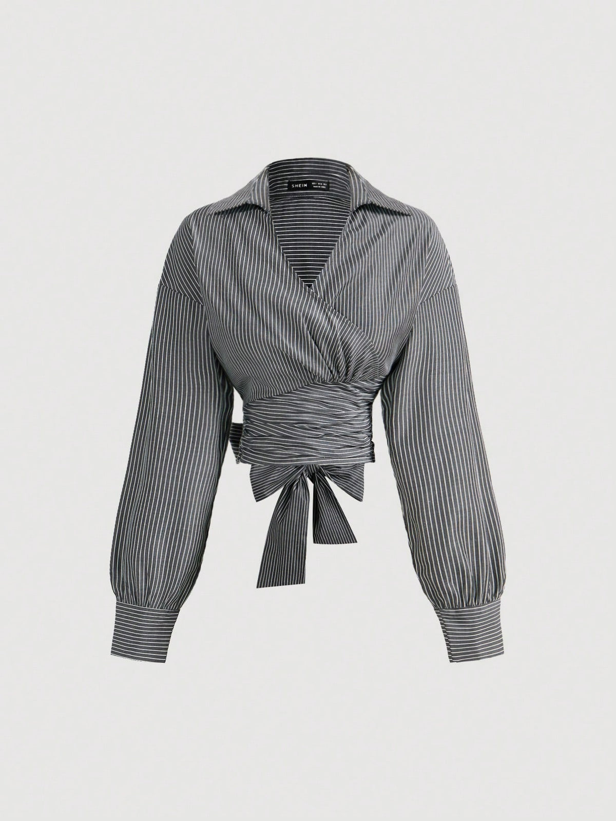 Striped Wrapped Long Sleeve blouse
