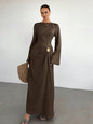 Siren Beige long sleeve dress
