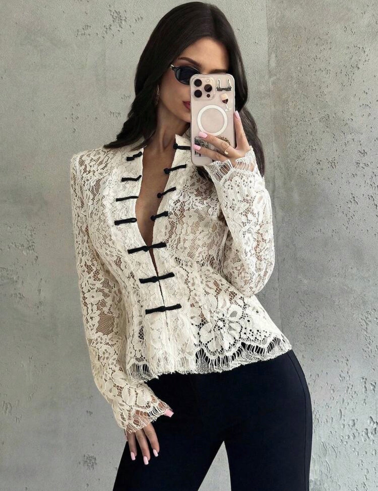 Lace long sleeve blouse