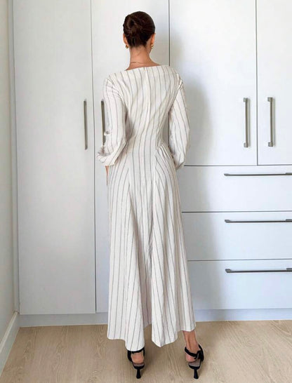 Striped Long Sleeve Dress