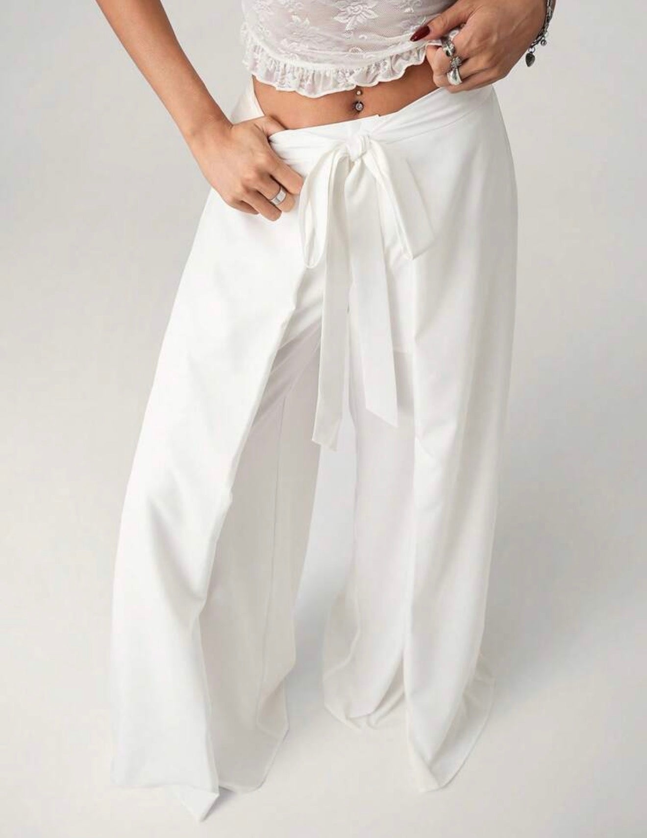 Waist Wrapped Loose Wide leg Pants