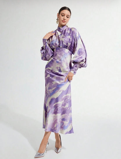 Satin Midi Casual Dress