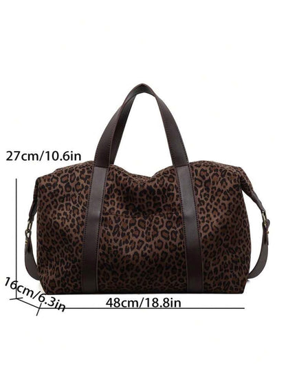 Leopard Print Leather Handbag