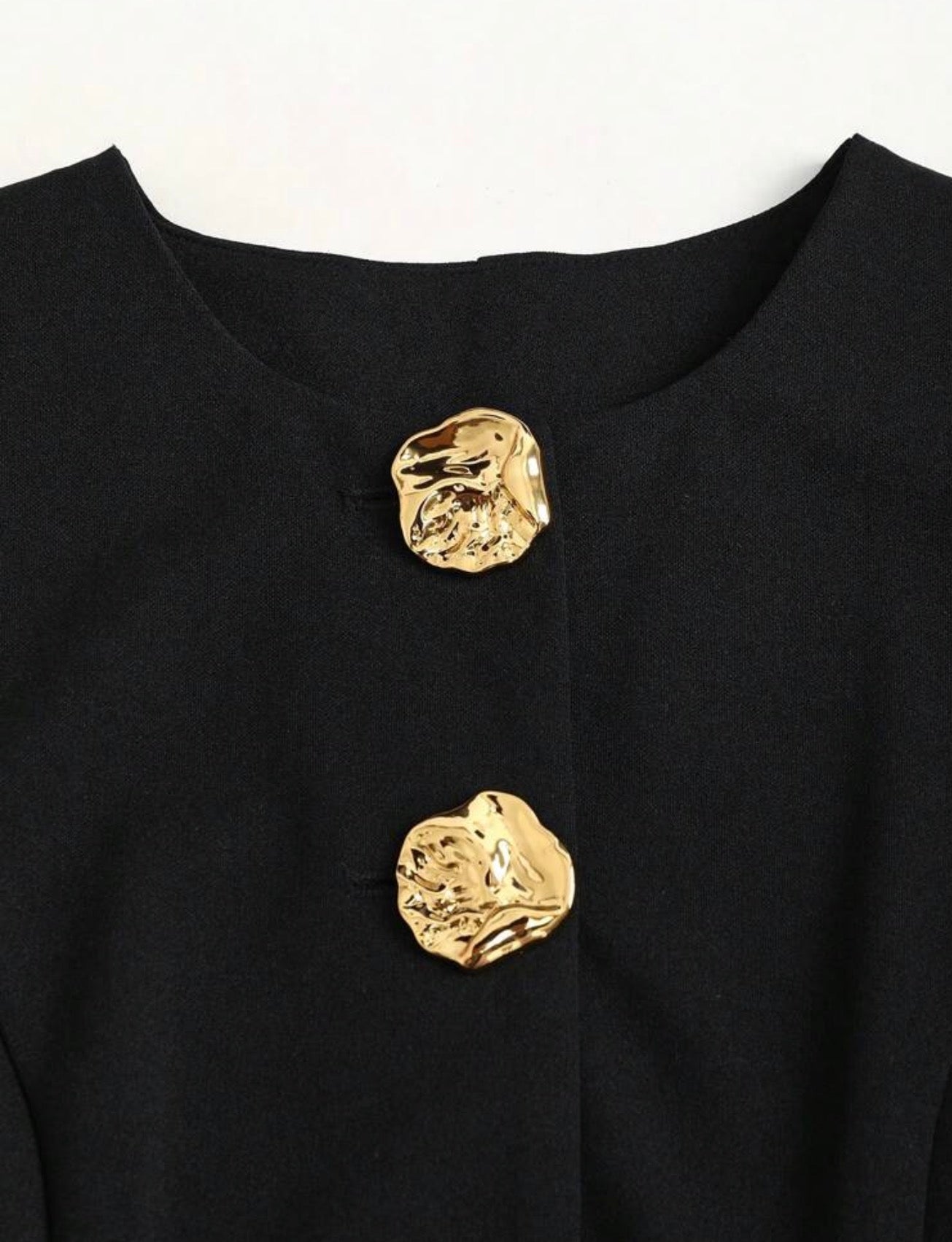 French Style Metal Button Blazer