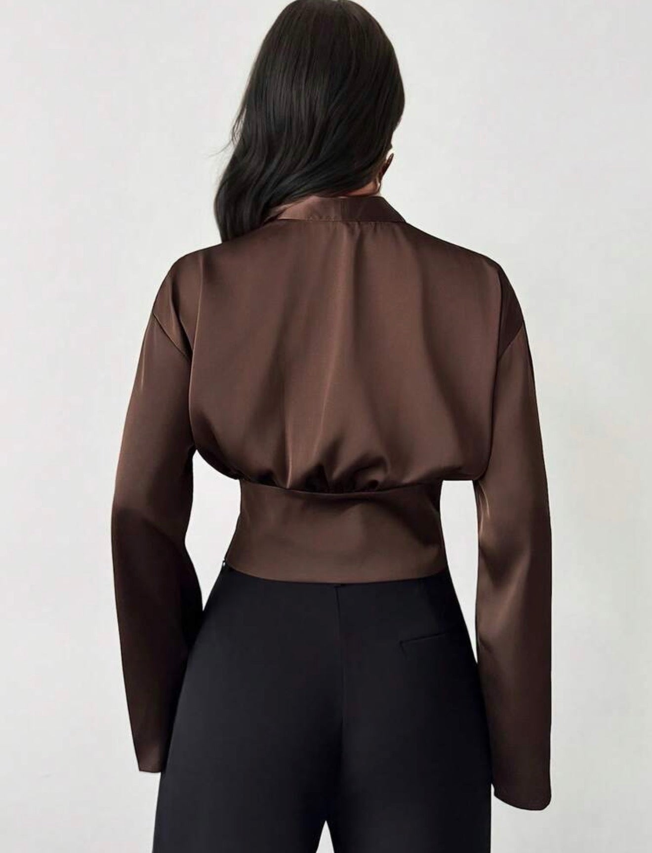 Dark Brown satin Blouse