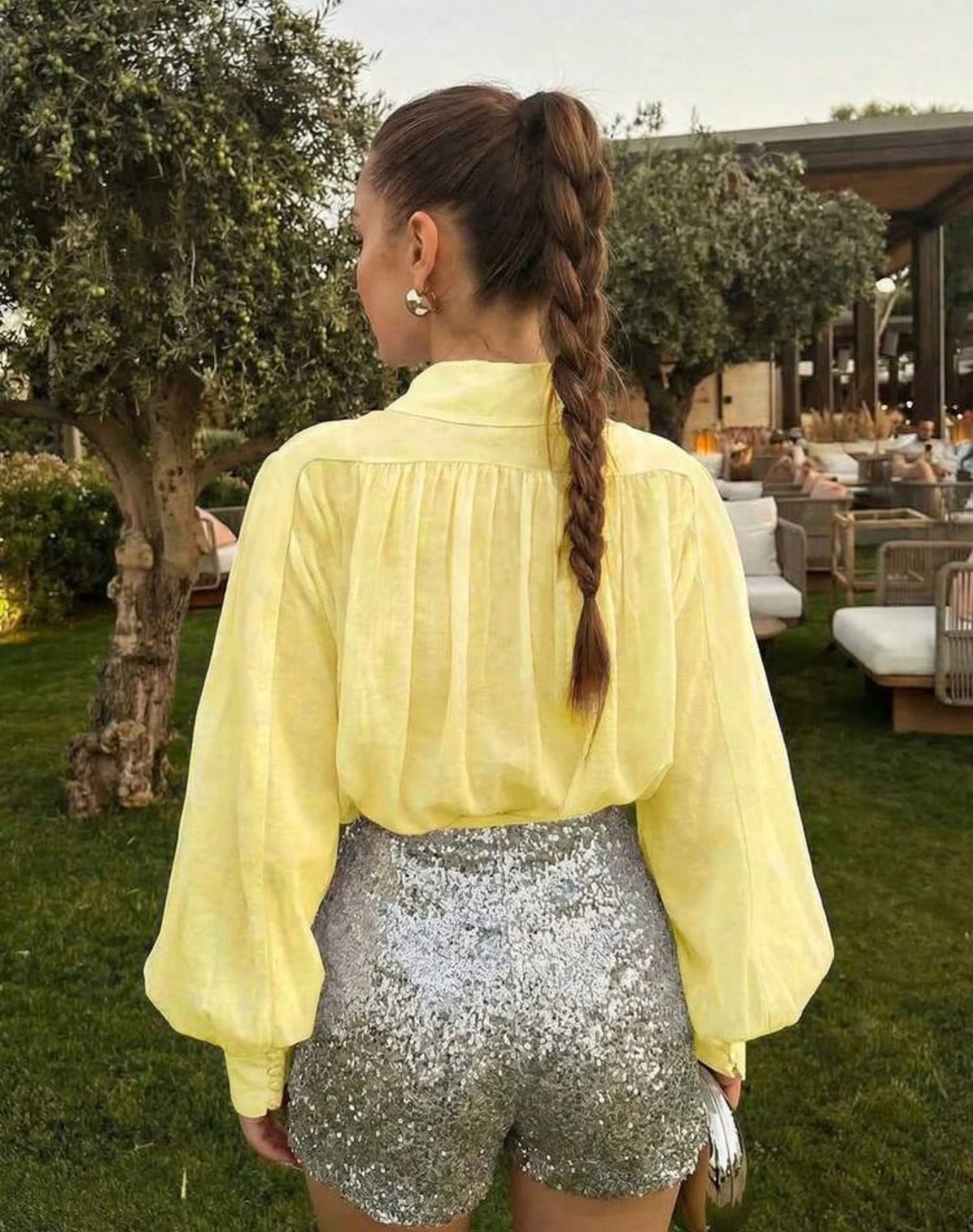Elegant long sleeve turndown blouse