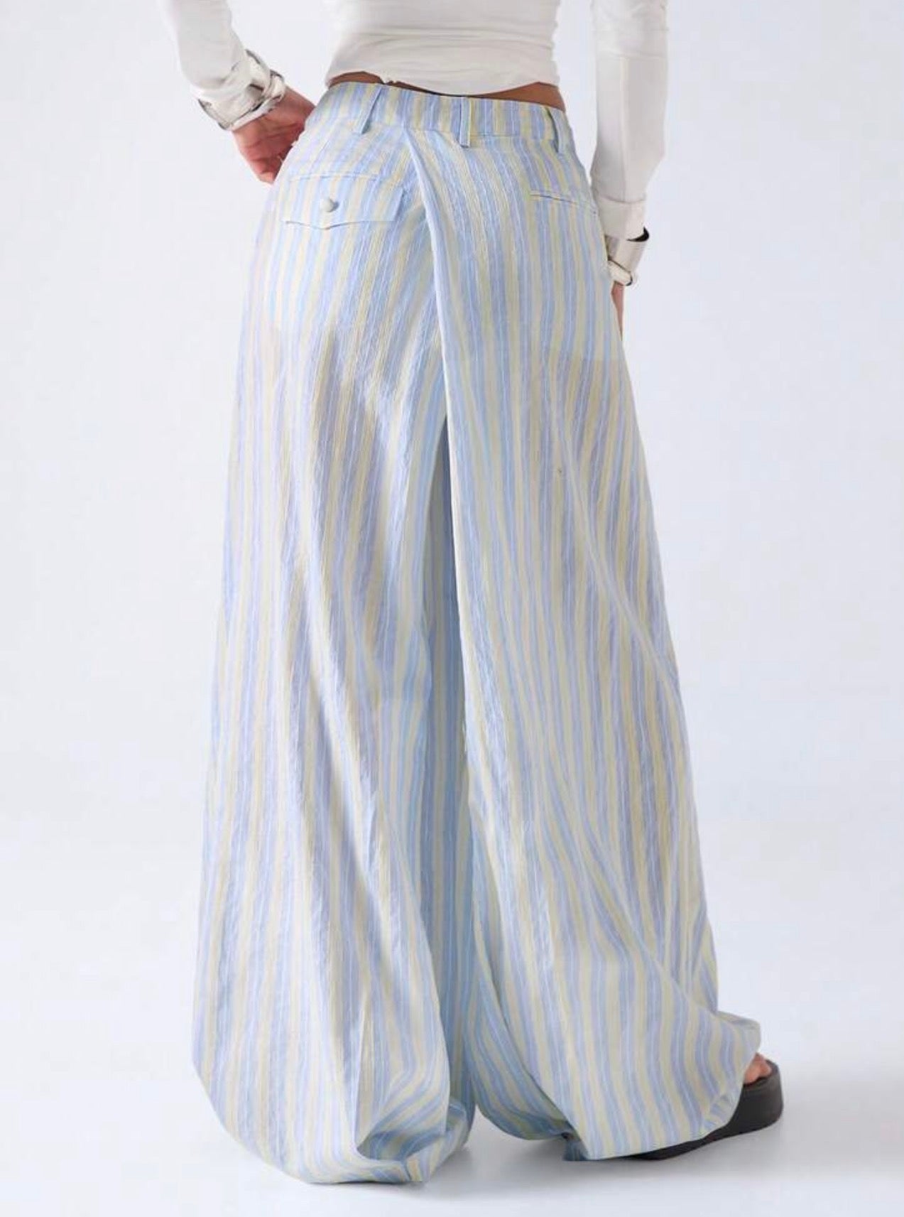 Casual Striped Wide leg pants