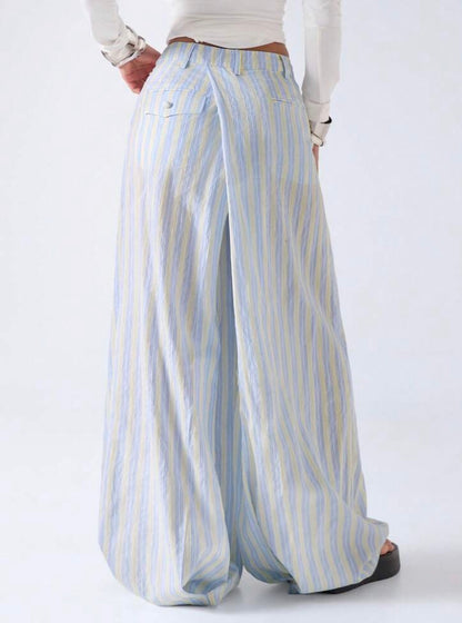 Casual Striped Wide leg pants