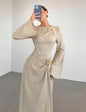 Siren Beige long sleeve dress