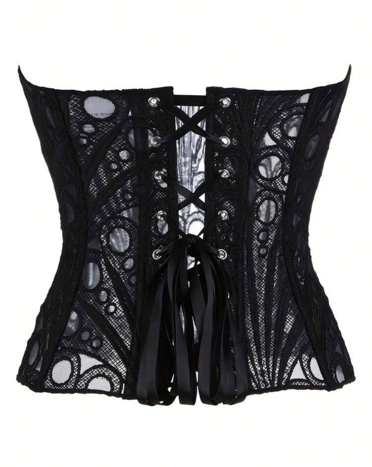 Black Floral Lace Sheer Cutout Cropped Camisole Top
