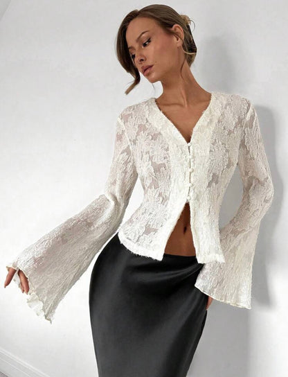 Refferiza  Lace bell blouse