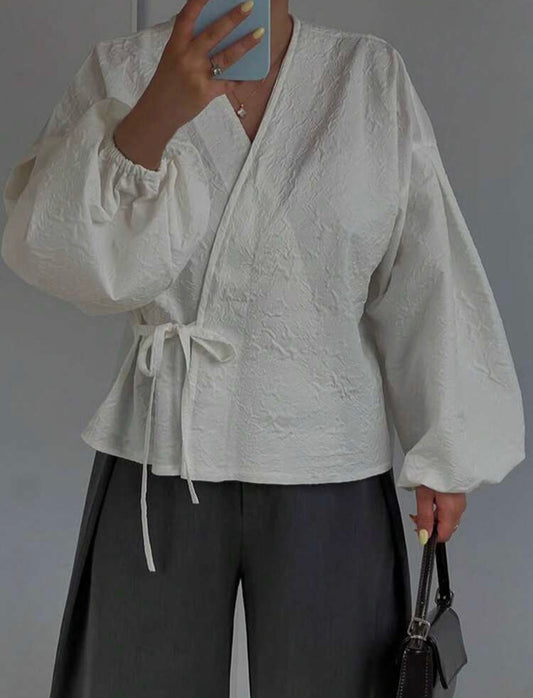 Tie front summer blouse