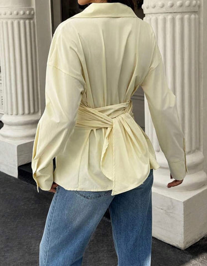 Lapel NeckCriss-Cross Wrap Tie