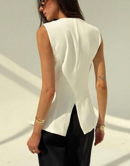 Minimalist Metal Decor Blazer