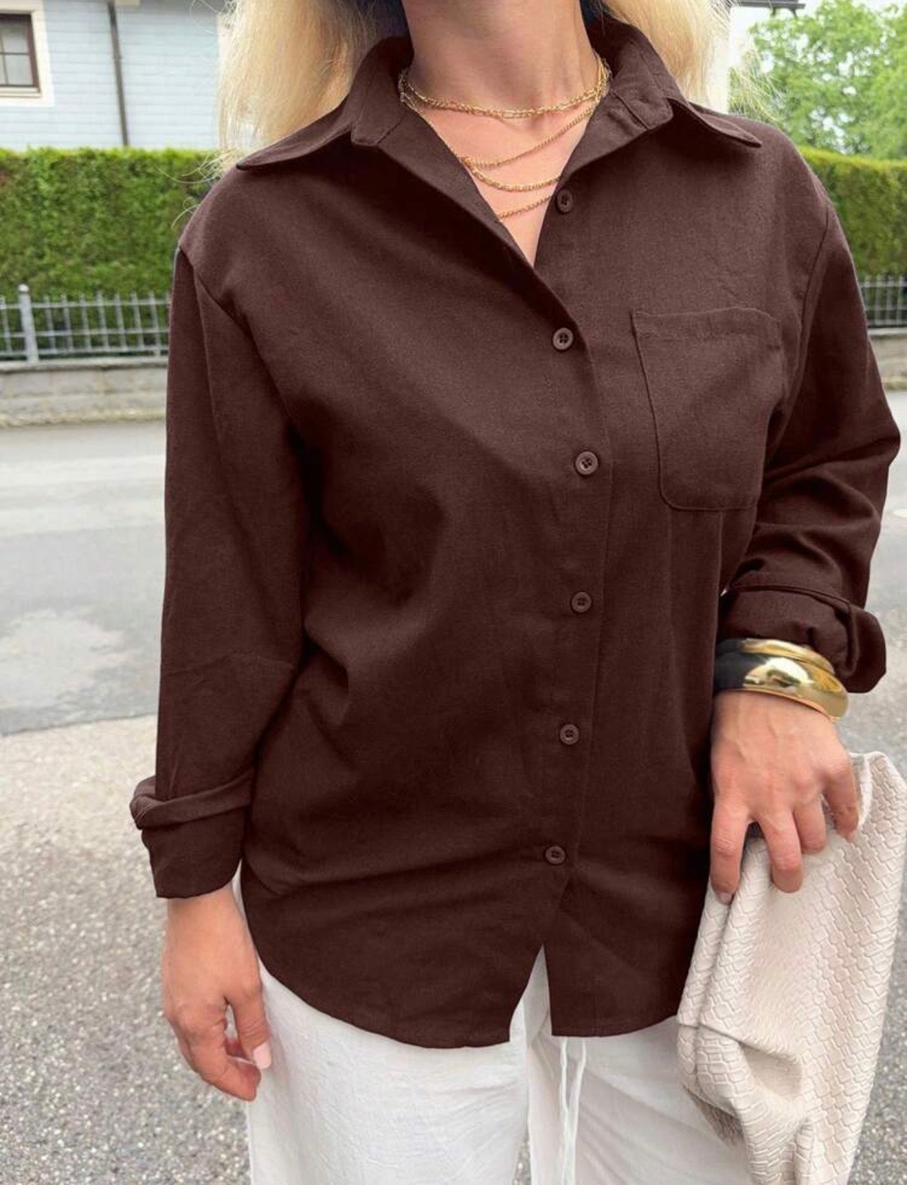 Long Sleeve Collared Pocket Shirt