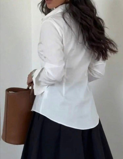 Waist Tie Long Sleeve Blouse