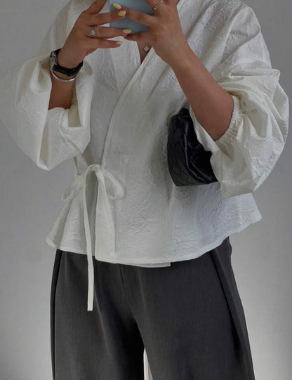 Tie front summer blouse