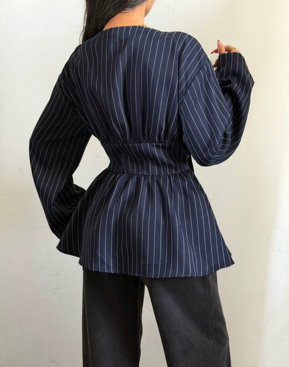 Pure Cotton Waist long Sleeve Blouse