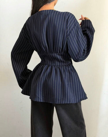Pure Cotton Waist long Sleeve Blouse