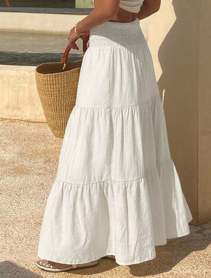 Ruffle White Skirt