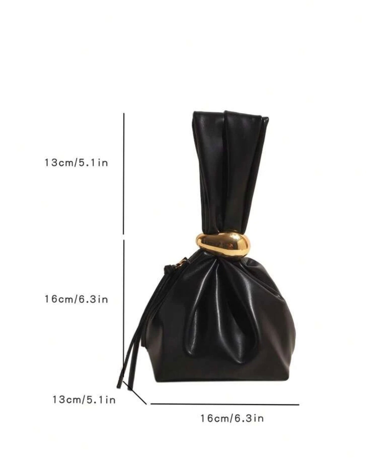 Leather Solid Cloud Ruffle Decor Mini Handbag