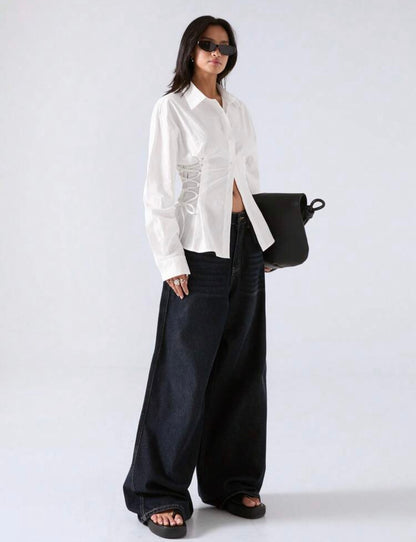 LYSMO Elegant Casual White Shirt