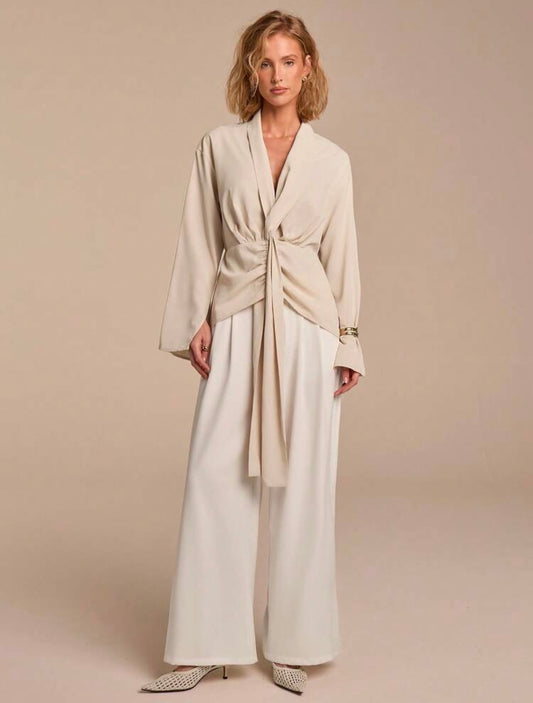 Long Sleeve Ruched Blouse