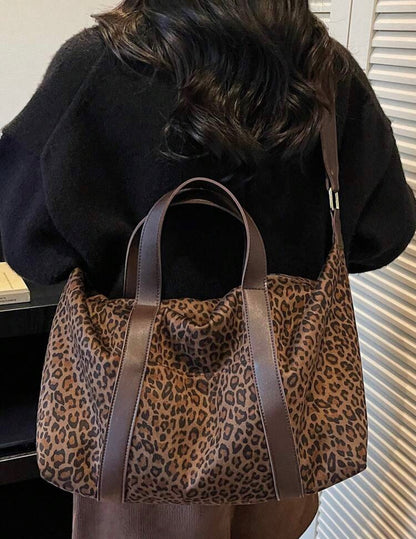 Leopard Print Leather Handbag