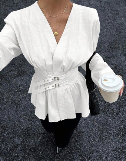 Cotton long sleeve blouse
