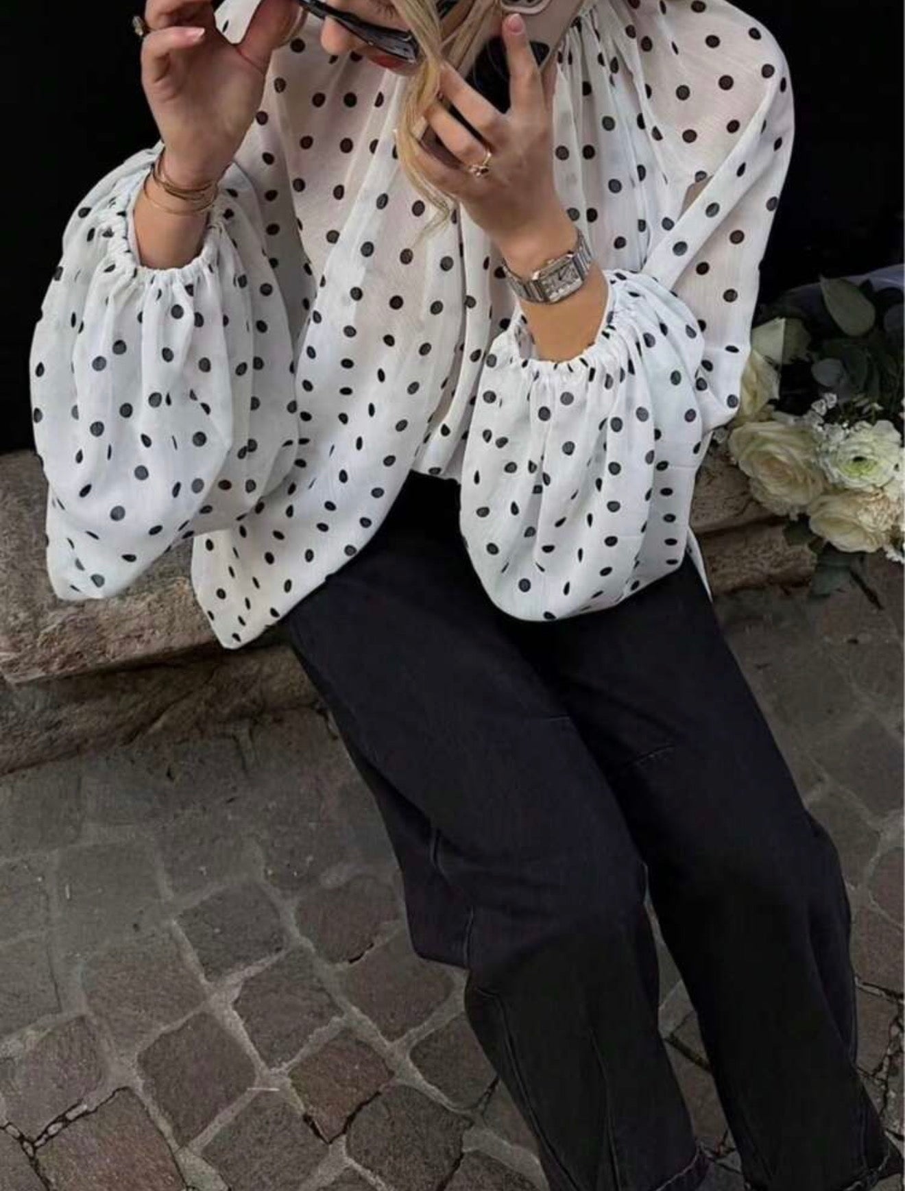 Polka dots blouse