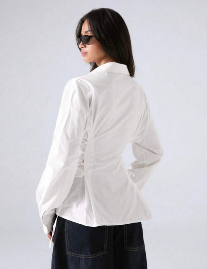 LYSMO Elegant Casual White Shirt