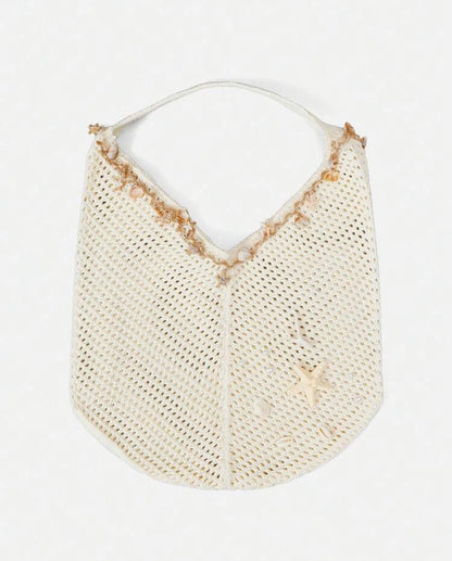 Woven beach tote bag
