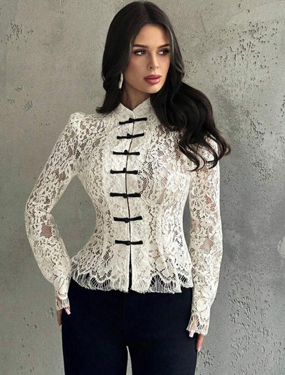 Lace long sleeve blouse