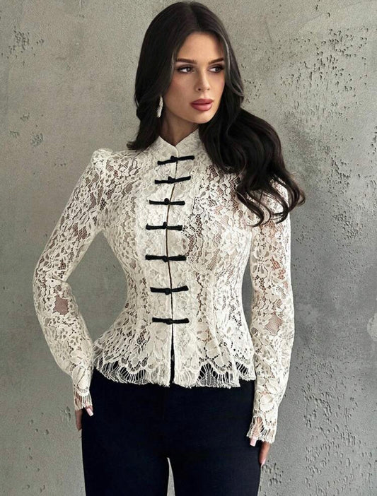 Lace long sleeve blouse