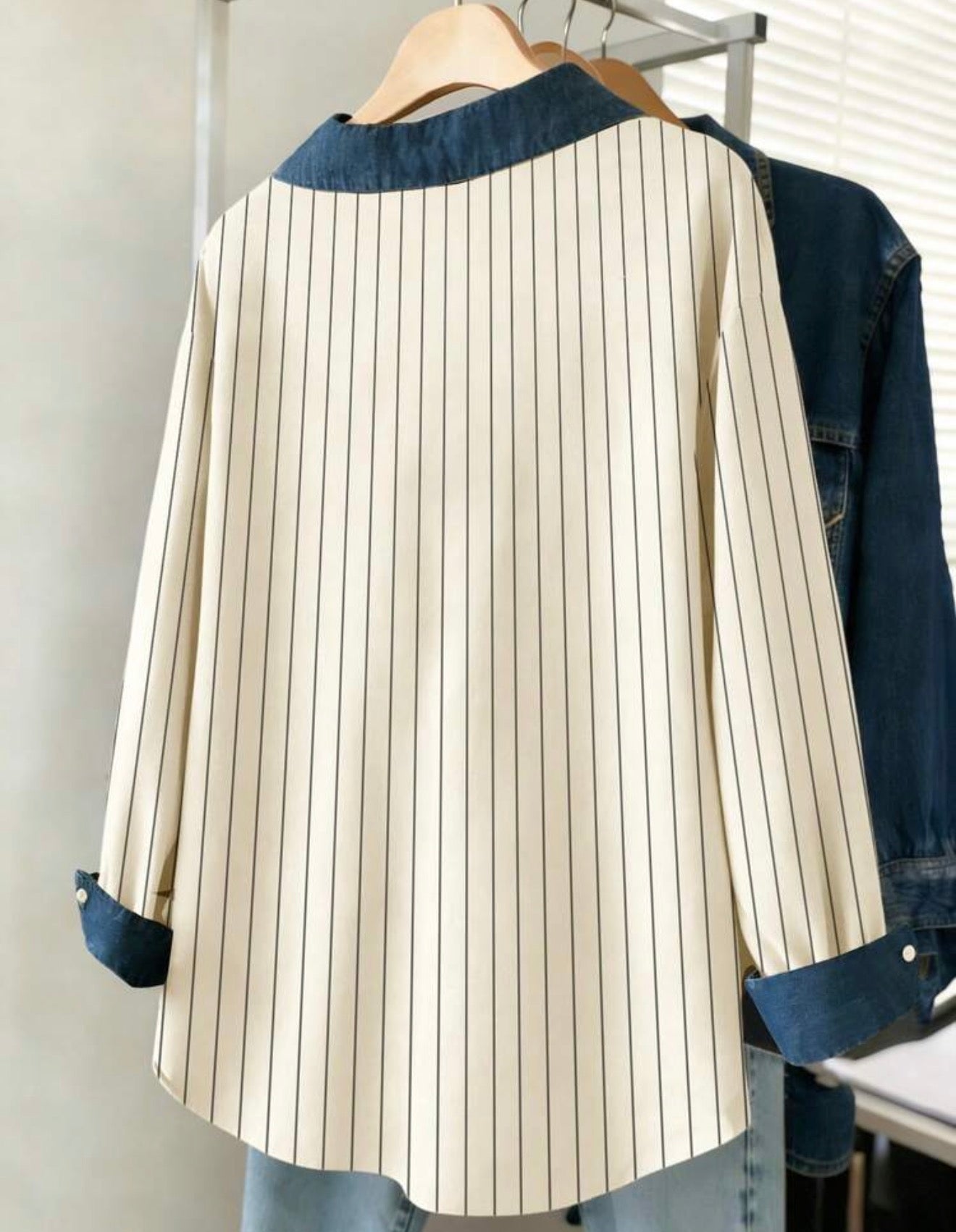 Striped Retro Print Casual Shirt