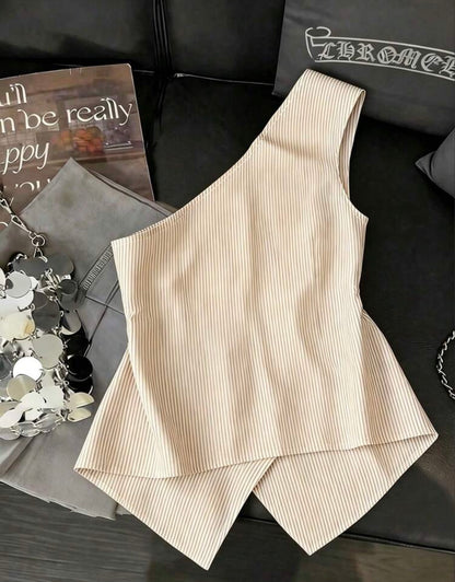 Biege Waist Metallic Top