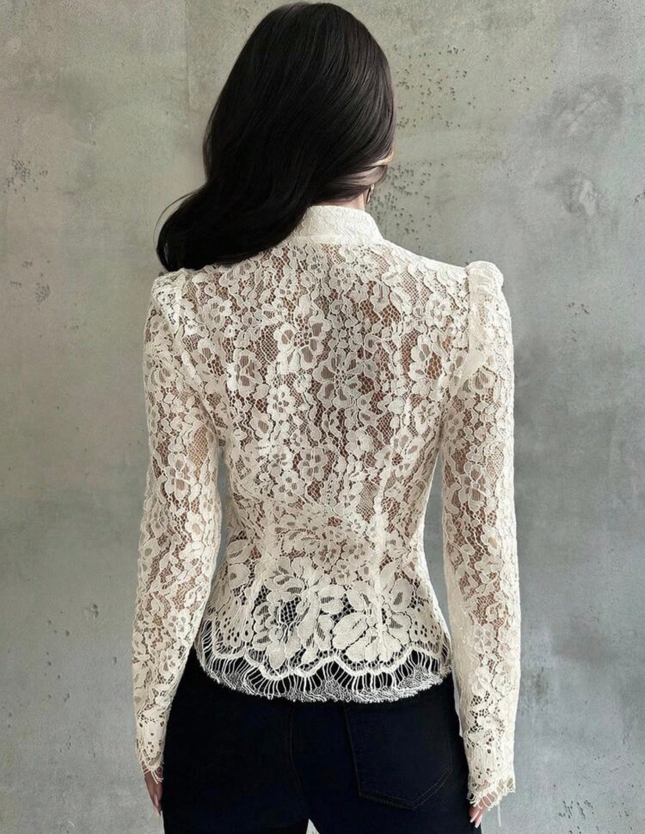 Lace long sleeve blouse