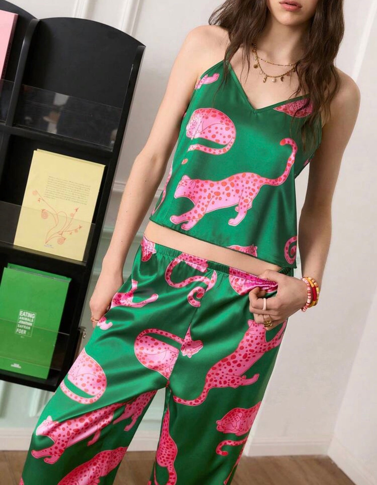 Leopard Print Satin pj