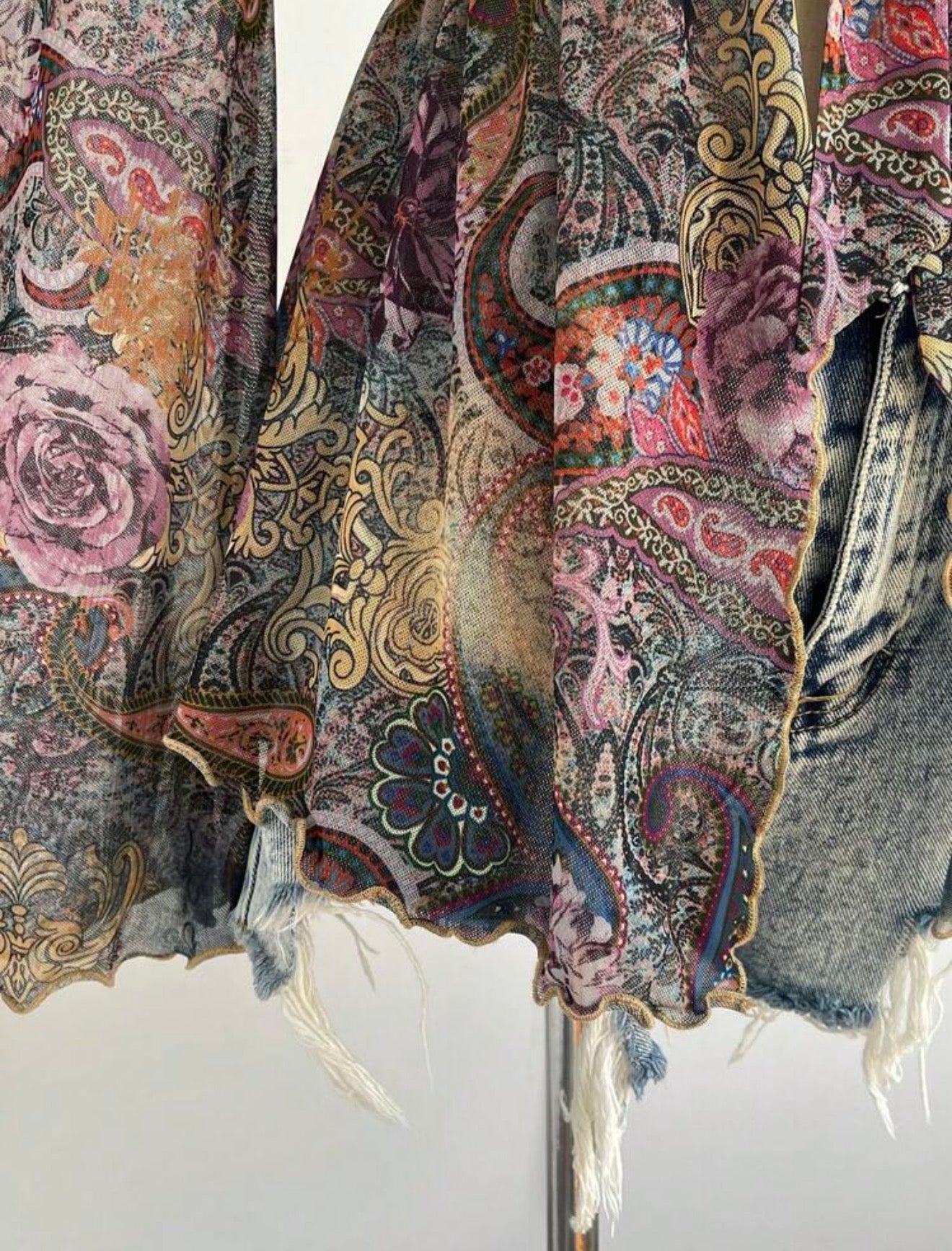 Long Flare Sleeve Floral Blouse