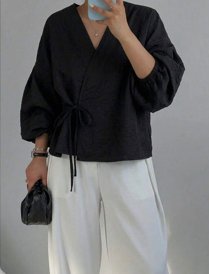 Tie front summer blouse