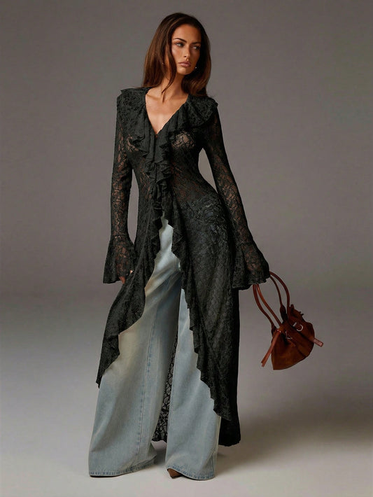 Casual long sleeve maxi dress
