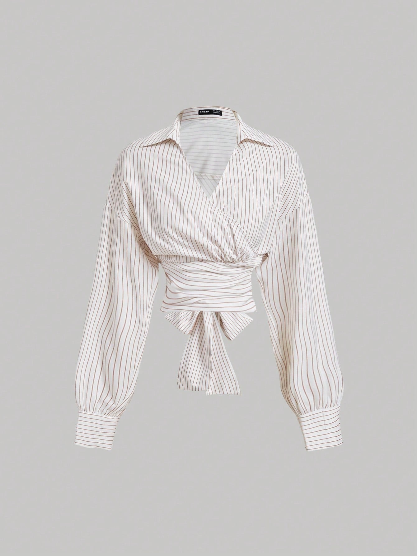 Striped Wrapped Long Sleeve blouse