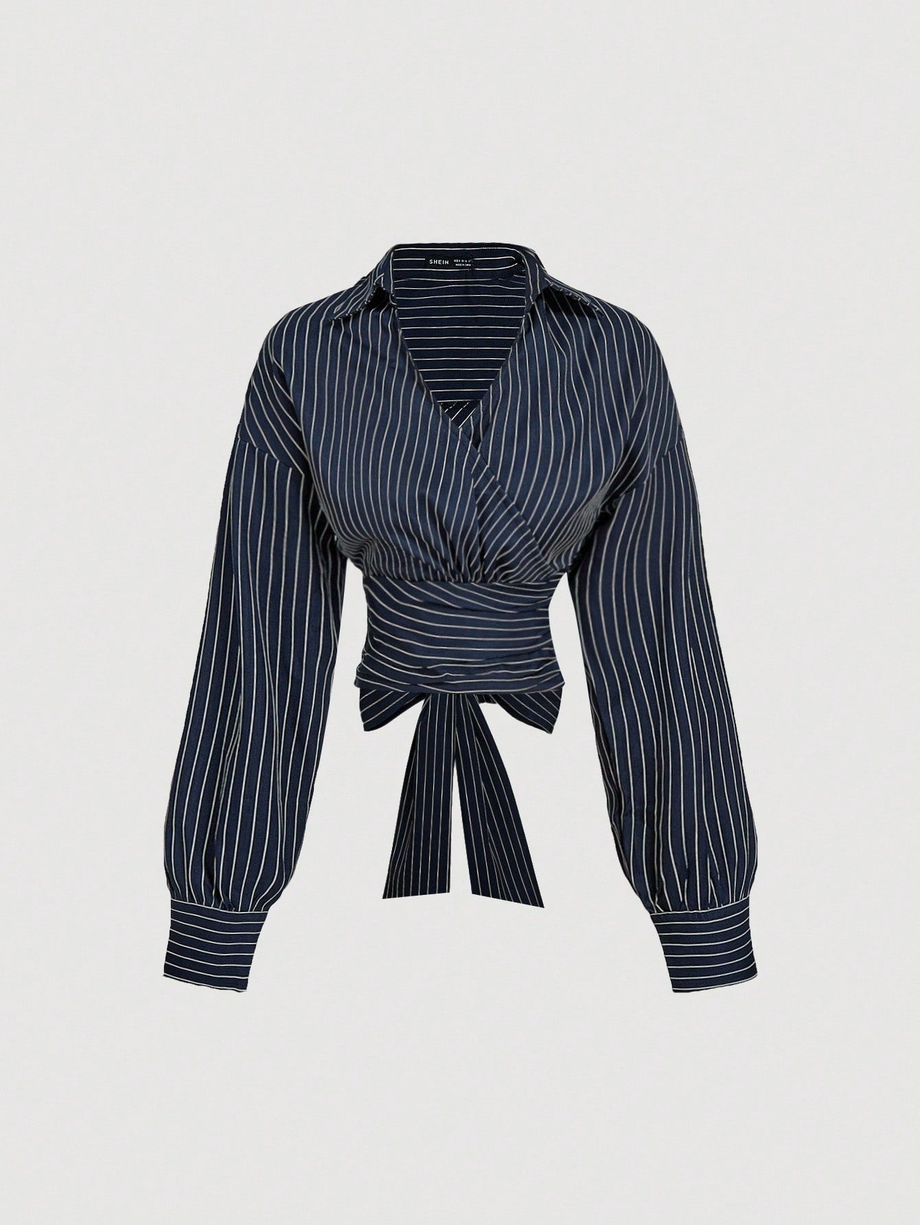 Striped Wrapped Long Sleeve blouse