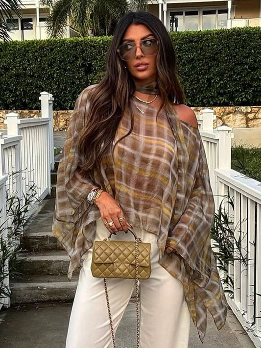 Neck batwing blouse