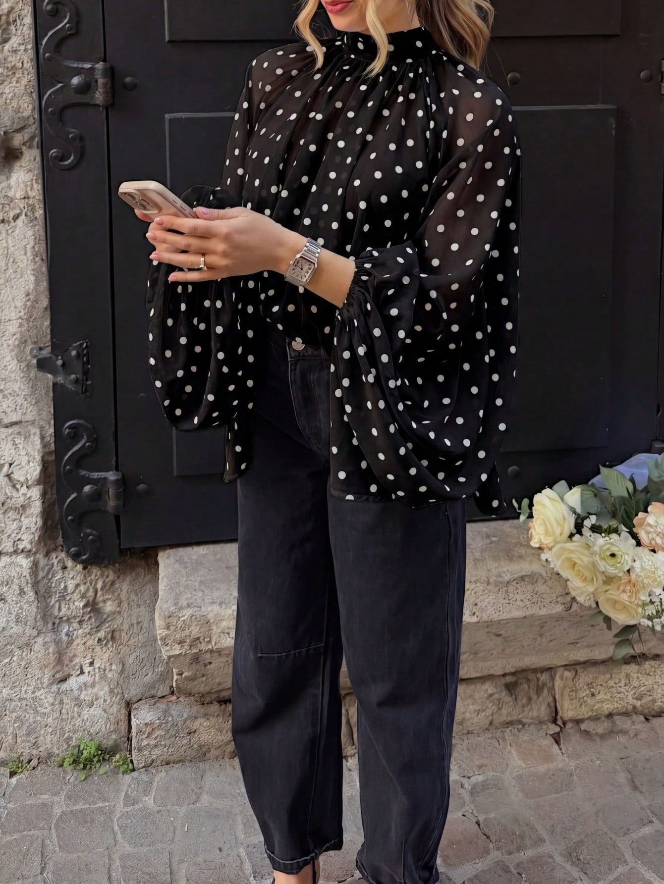 Polka dots blouse