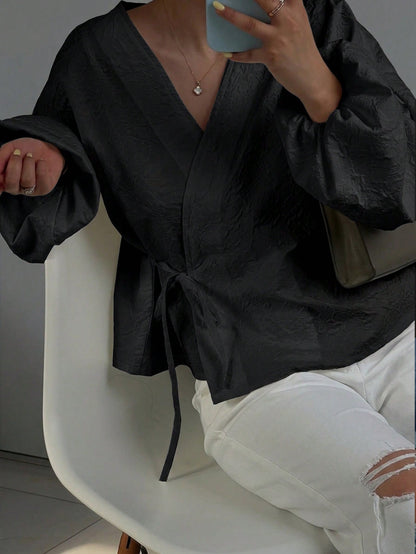 Tie front summer blouse