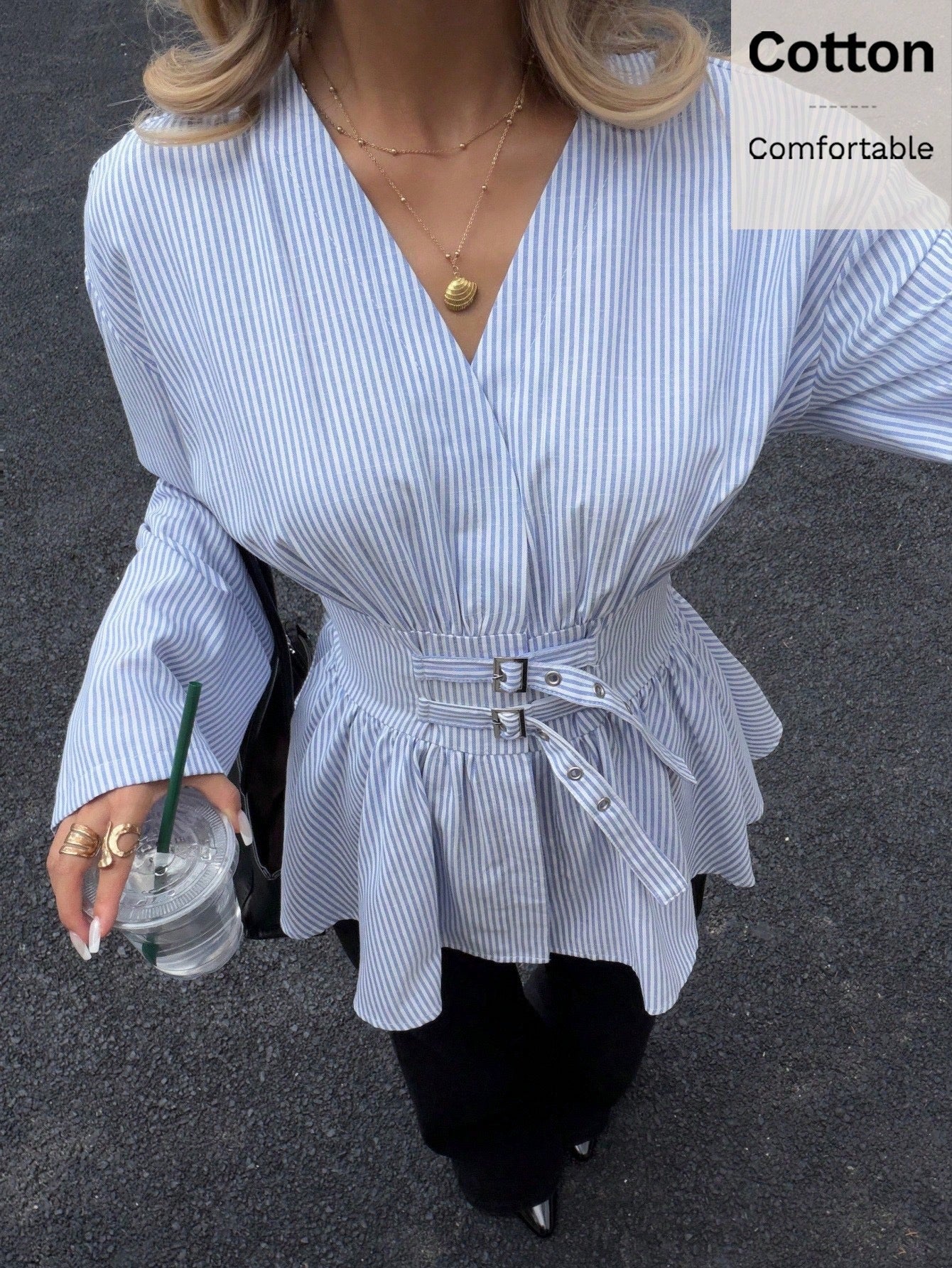 Cotton long sleeve blouse